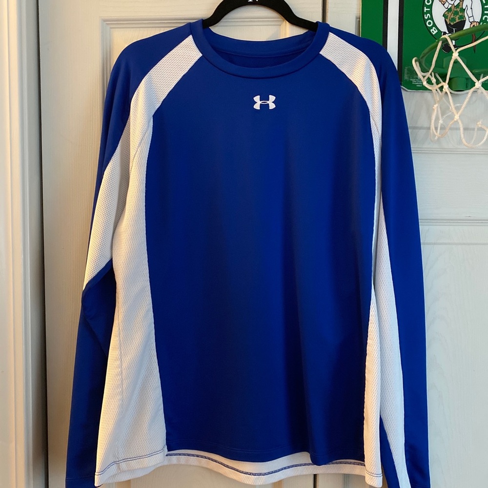 Blue and white under armour long sleeve